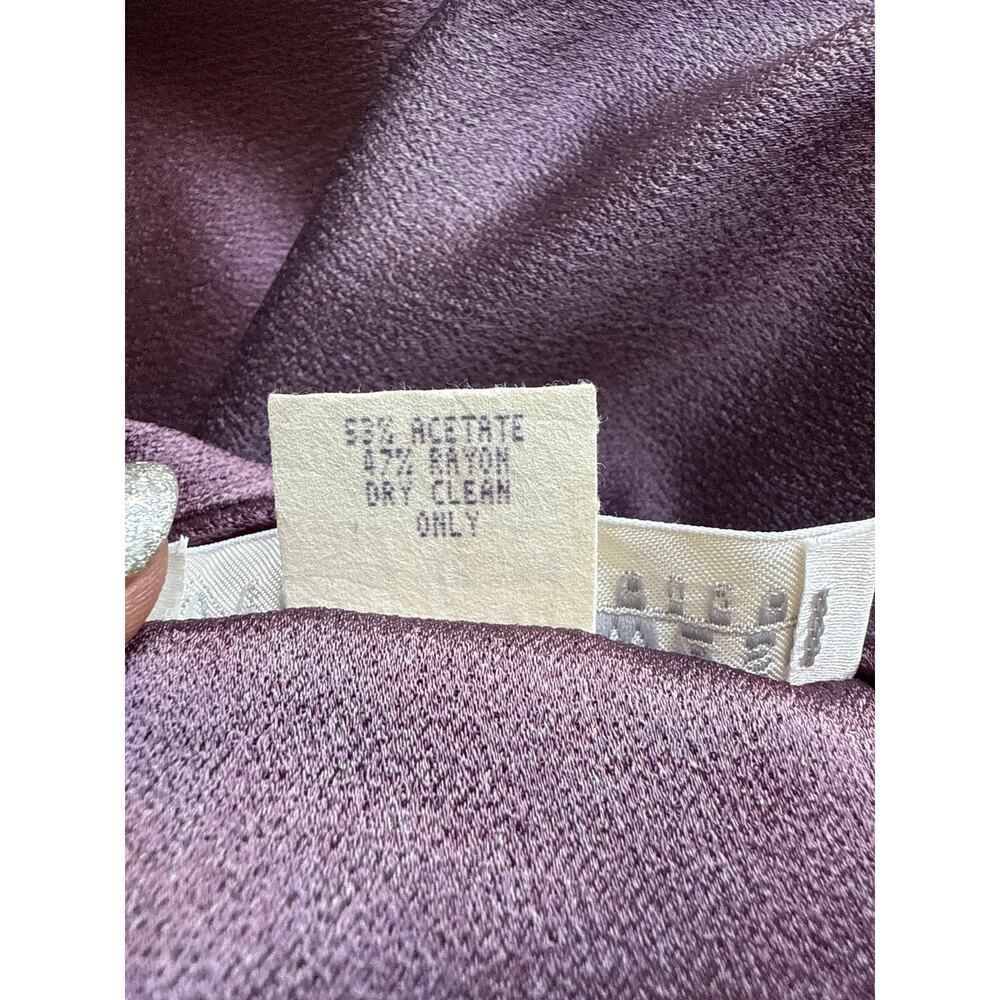 Vintage Eileen West Purple Midi Cocktail Dress Size XS XSmall - Picture 6 of 6